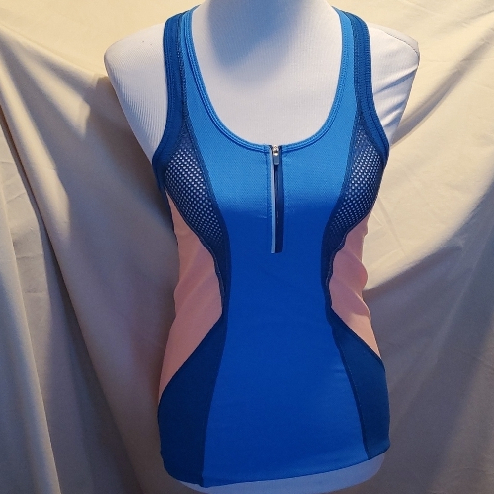 Lorna Jane LJ Black Racerback Mesh and Spandex Tank SZ SM